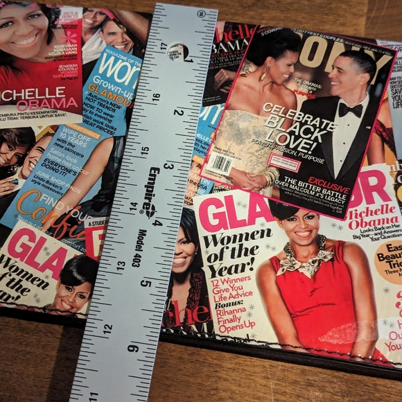 Michelle Obama Glossy Magazine Cover Collage Purse With Chain - Picture 10 of 10